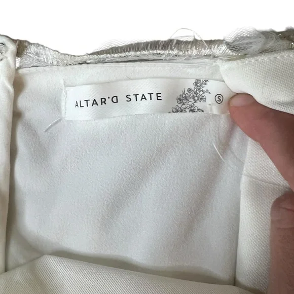 NWT Altar'd State Demi Embellished 3D Florals Strapless Dress Bridal Formal Smll - Picture 12 of 13